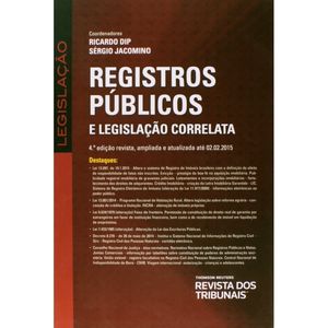 REGISTROS PUBLICOS E LEGISLACAO CORRELATA - RT LEGISLACAO