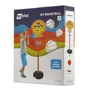 Go Play Kit Basquete com Pedestal Ajustável Bola e Bomba Indicado para +3 Anos Multikids - BR951