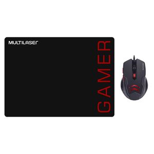 Combo Mouse 3200dpi E Mousepad Gamer Vermelho Multilaser - MO306