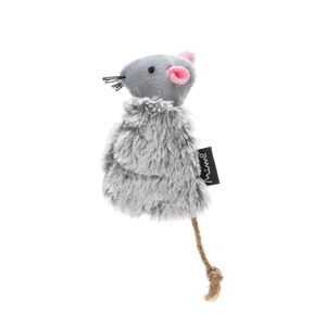 Brinquedo De Pelúcia Para Pet Ratinho Com Catnip E  Texturas Diferentes Para Gatos Cinza - PP135