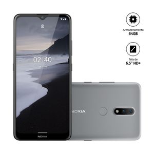 Smartphone Nokia 2.4 Cinza 6,5HD+ 64GB, 3GB RAM Android Câm.Traseira 13+2MP - NK015