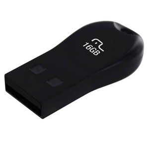 Pen Drive Mini 16GB USB Leitura 10MB/s e Gravação 3MB/s Preto Multilaser - PD771