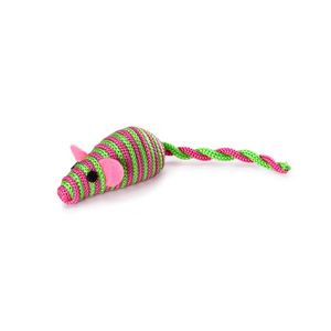 Brinquedo Para Pet Ratinho Revestido em Fios de Corda Para Gatos Tam. Único Rosa Mimo - PP181