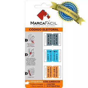 CODIGO ELEITORAL - ETIQUETAS CODIGOS JURIDICOS COM 30 UNIDADES