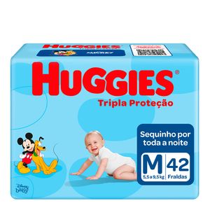 FRALDA HUGGIES TRIPLA PROTEÇAO MEGA M 42UN