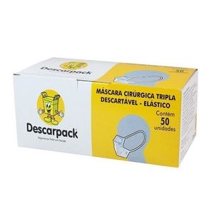 MASCARA CIRURGICA DESCARTAVEL DESCARPACK COM ELASTICO 50UN