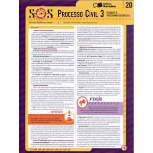 COLECAO SOS - SINTESES ORGANIZADAS SARAIVA V20 - PROCESSO CIVIL 3