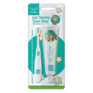 GEL DENTAL BONI BABY SEM FLUOR DE 0 A 3ANOS 50G MAIS ESCOVA
