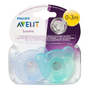 CHUPETA PHILIPS AVENT SOOTHIE MENINO 0 A 3M 2UN