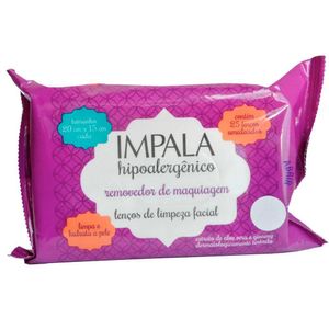 LENÇO UMEDECIDO IMPALA REMOVEDOR DE MAQUIAGEM 25UN