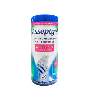 LENÇO UMEDECIDO ASSEPTGEL ALCOOL 70% POTE 40UN