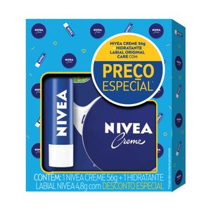 NIVEA KIT CREME 56G+PROTETOR LABIAL ORIGINAL CARE 4,8G