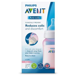 MAMADEIRA PHILIPS AVENT CLASSICA ANTI COLICA ROSA 260ML