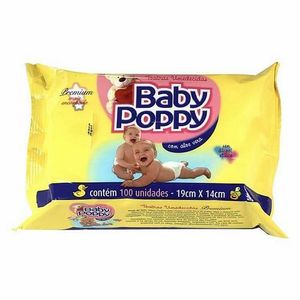 LENÇO UMEDECIDO BABY POPPY AMARELA 100UN