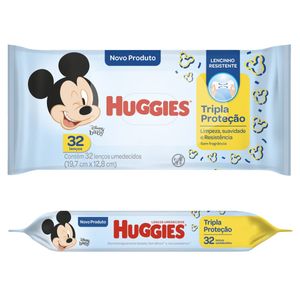 LENÇO UMEDECIDO HUGGIES TRIPLA PROTEÇAO 32UN