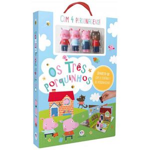 OS TRES PORQUINHOS - COM CENARIO E 4 PERSONAGENS EM MINIATURA