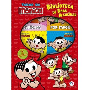 BOX COM JANELA - TURMA DA MONICA - BIBLIOTECA DE BOAS MANEIRAS COM 6 LIVROS
