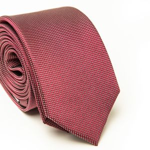 Gravata Tradicional Seda Pierre Cardin  Vermelha Com Pontinhos Brancos