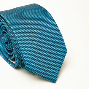Gravata Tradicional Seda Pierre Cardin Azul  Com Detalhes Preto