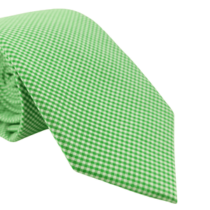 Gravata Algodão  Slim  Verde Quadriculada
