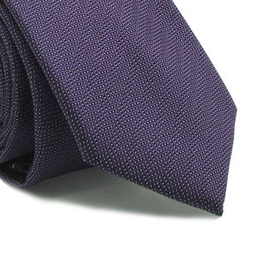 Gravata Slim Em Poliéster Roxo Com Detalhes Branco