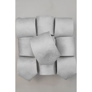 Kit 10 Gravatas Poliéster Cerimonial  Branco