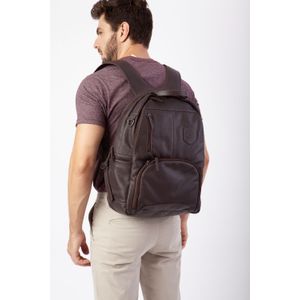 Mochila 100% couro marrom