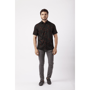 Camisa m/c floral escuro Floral escuro