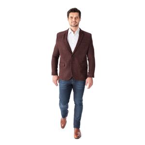 Blazer lã escama de peixe Vinho