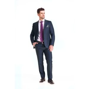 Terno Poliviscose Risca Giz Slim Fit Marinho