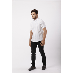 Camisa m/c floral escuro Branco