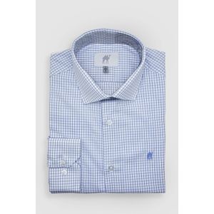 Camisa m/l s/bolso vista simples Xadrez azul