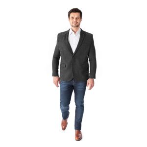 Blazer lã escama de peixe Cinza