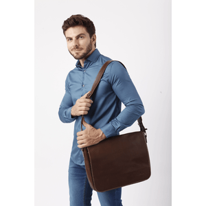 Pasta masculina couro brown