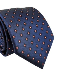 Gravata Tradicional Azul Com Desenhos