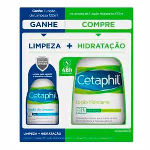 KIT CETAPHIL LOCAO HIDRATANTE+LOCAO DE LIMPEZA 473ML+120ML