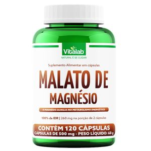 MELATO DE MAGNESIO VITALAB 500MG 120CAP