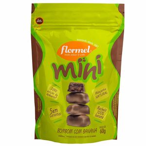 MINI BOMBOM FLORMEL COM BANANA ZERO AÇUCAR 60G