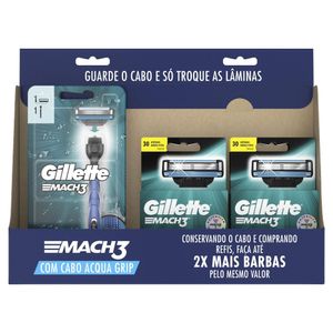 KIT GILLETTE MACH3 2 APARELHO+4CARGAS