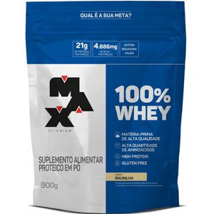 WHEY 100% MAX TITANIUM BAUNILHA REFIL 900G