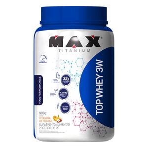TOP WHEY 3W + PERFORMANCE MAX TITANIUM VITAMINA DE FRUTA 900