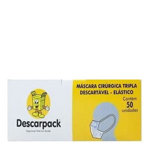 MASCARA CIRURGICA DESCARTAVEL DESCARPACK COM ELASTICO 50UN