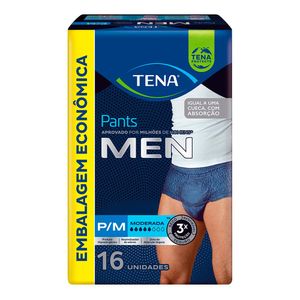 ROUPA INTIMA DESCARTAVEL TENA PANTS MEN P/M 16UN