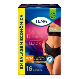 ROUPA INTIMA DESCARTAVEL TENA PANTS BLACK P/M 16UN