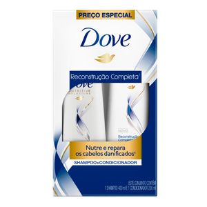 KIT DOVE SHAMPOO + CONDICIONADOR RECONSTRUÇAO COMPLETA 400ML