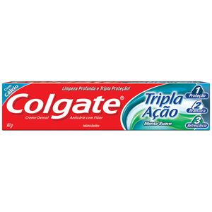 CREME DENTAL COLGATE TRIPLA AÇAO MENTA SUAVE 90G