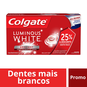 CREME DENTAL COLGATE LUMINOUS WHITE 70G 2UN