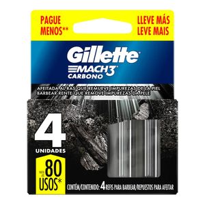 CARGA GILLETTE MACH3 CARBONO 4UN