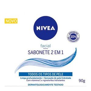 NIVEA SABONETE FACIAL 2EM1 TODOS OS TIPOS DE PELE 90G