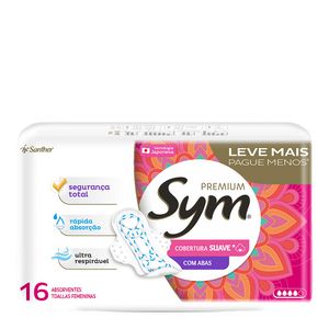 ABSORVENTE SYM PREMIUM SUAVE C/ ABAS 16UN